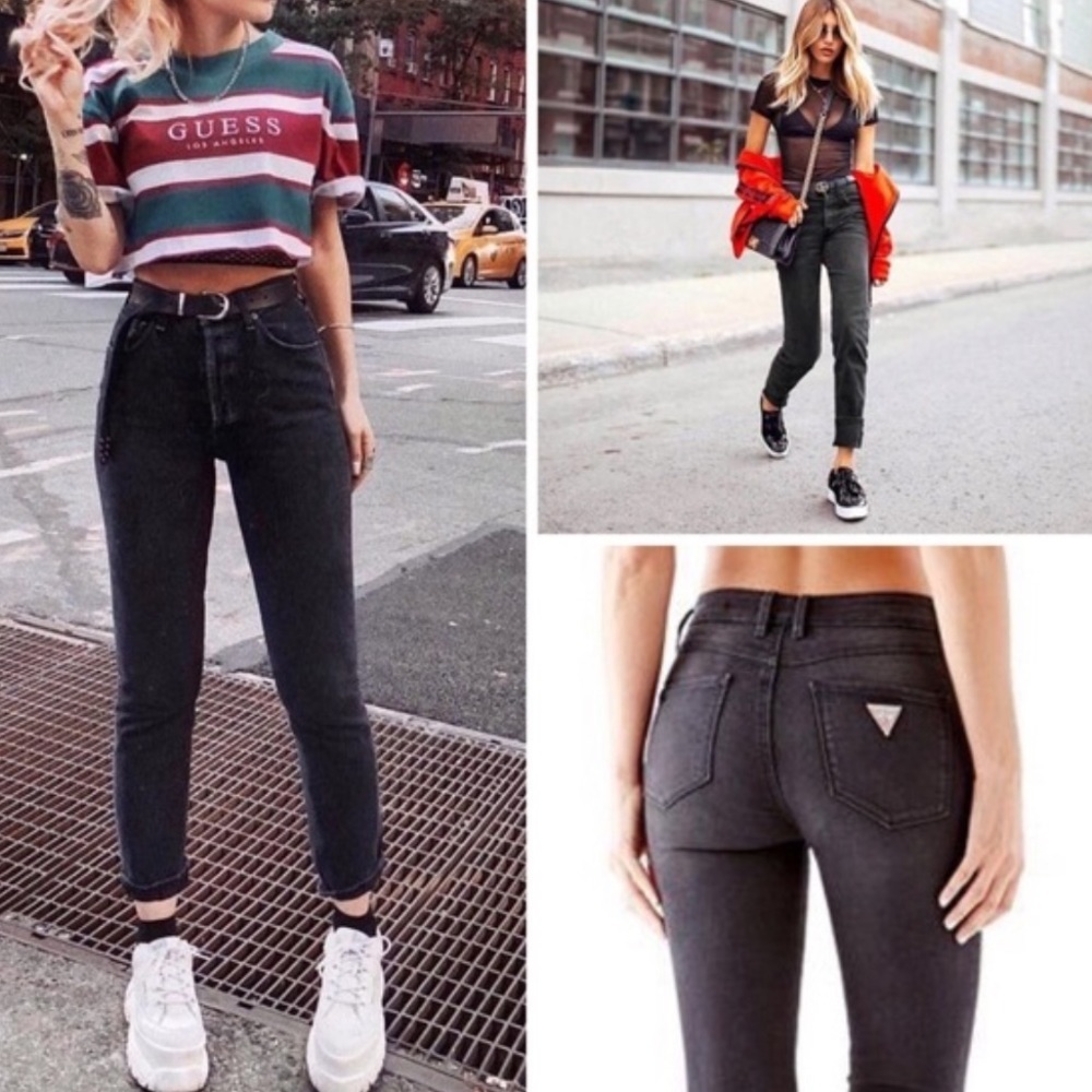 Vintage‎ Black Guess Jeans High Rise 26